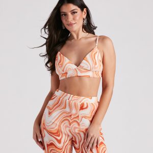 Spring Break Vibes Pleated Bra Top