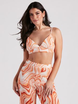 Spring Break Vibes Pleated Bra Top