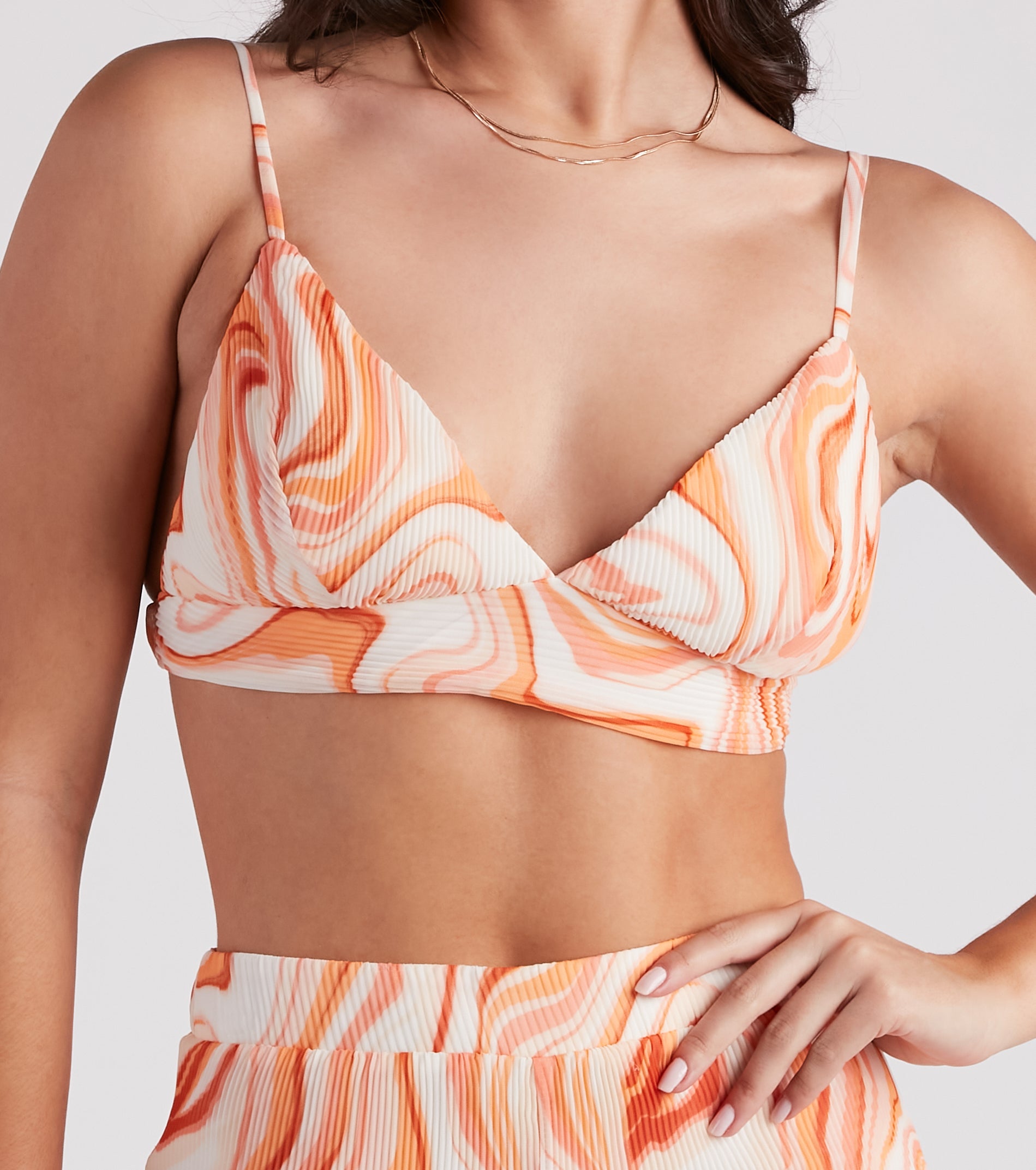 Spring Break Vibes Pleated Bra Top - Image 3