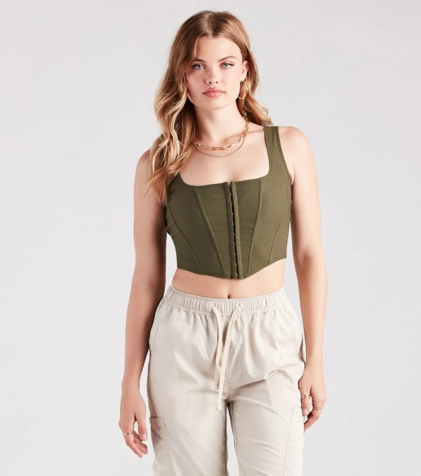 Hook and Eye Corset Crop Top - Image 49