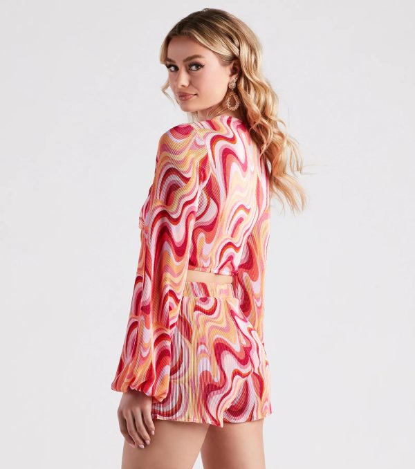 So Retro Swirl Print Crop Top - Image 2