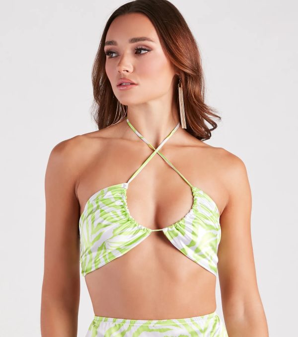 Call Of The Wild Satin Zebra Bandeau Top - Image 4