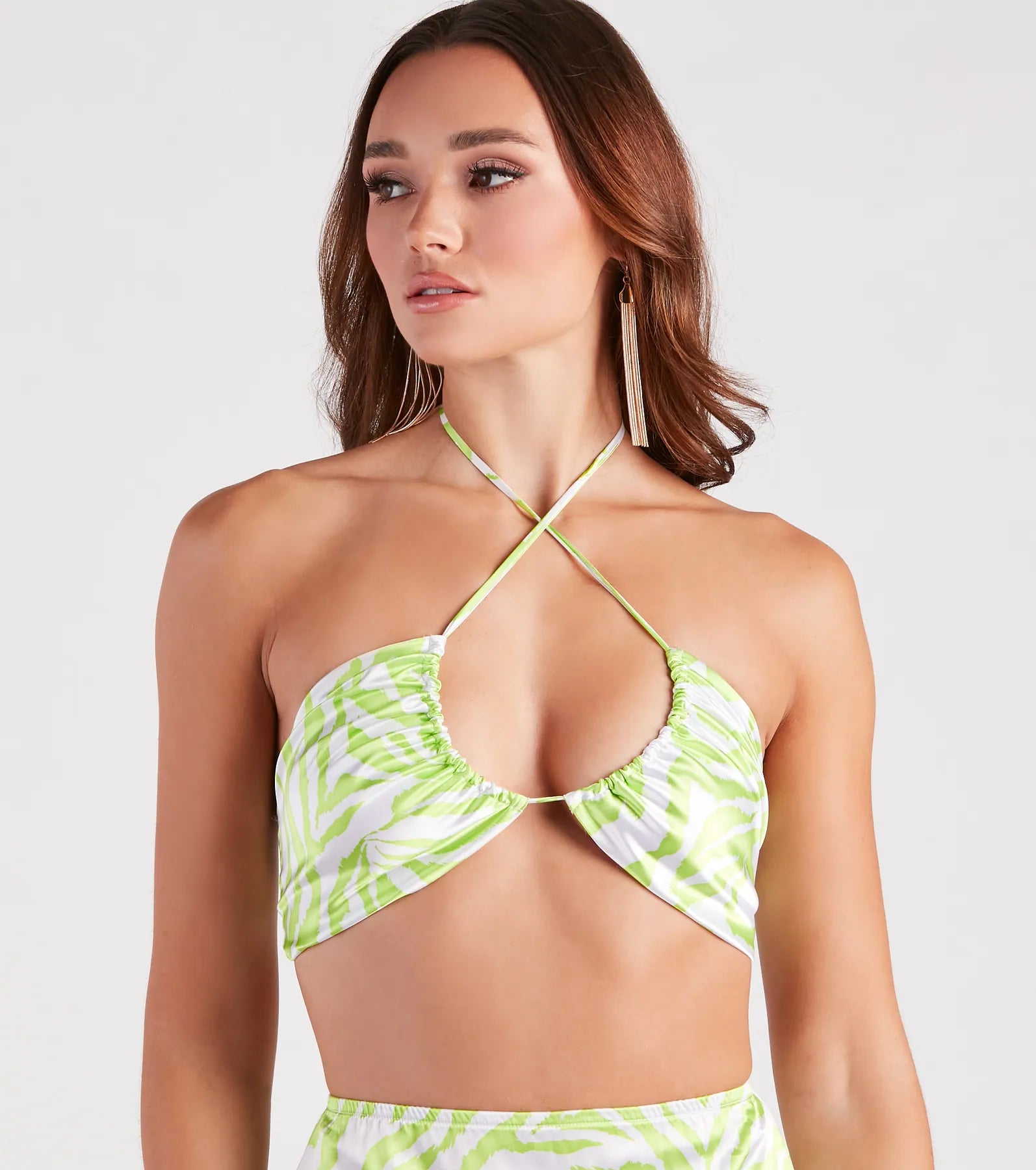 Call Of The Wild Satin Zebra Bandeau Top - Image 4