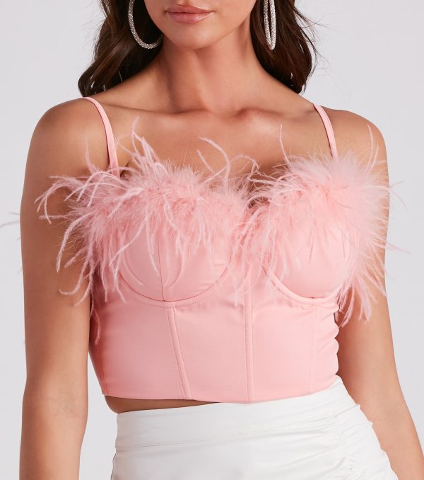 So Fine Marabou Trim Corset - Image 8
