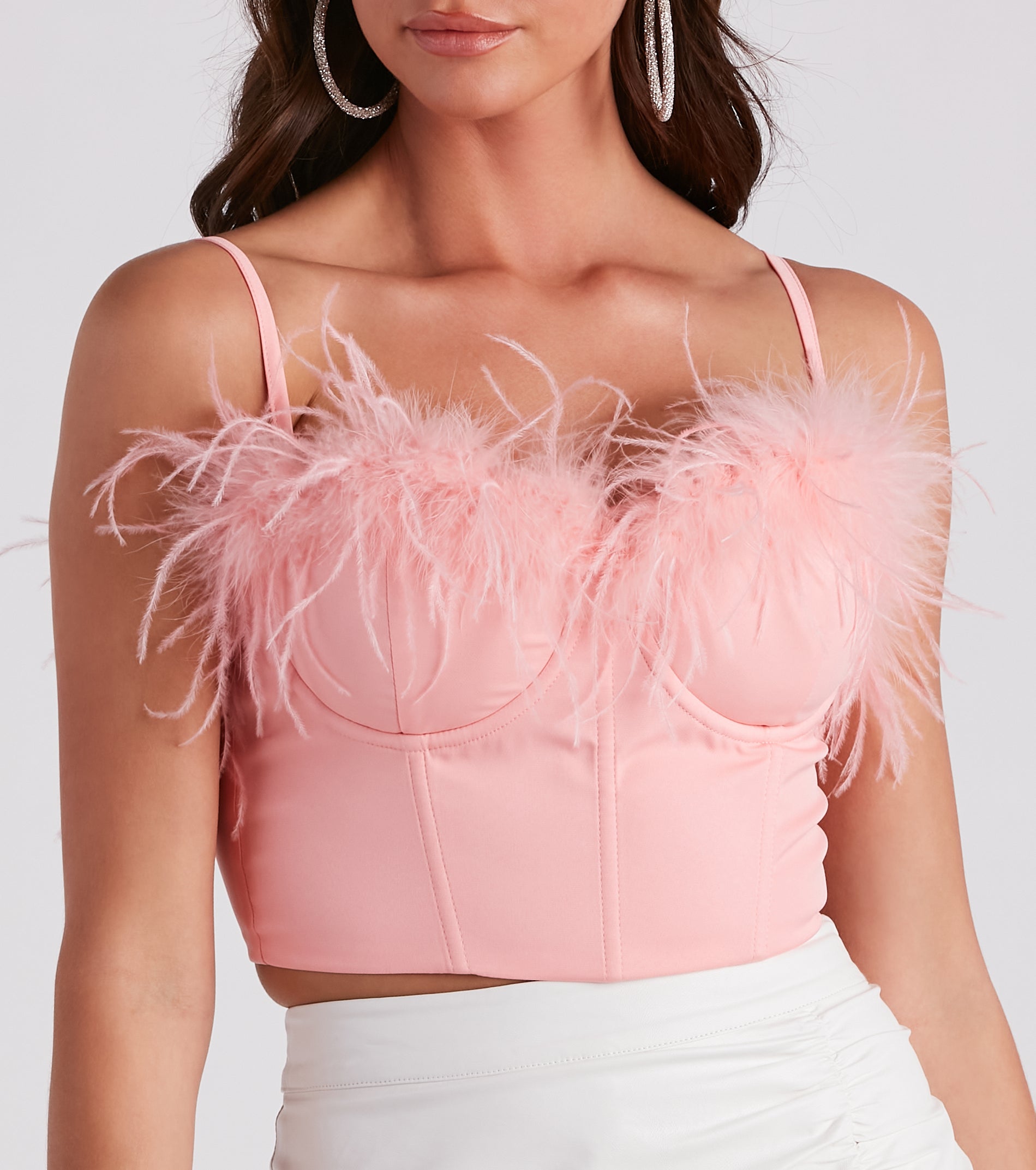 So Fine Marabou Trim Corset - Image 8