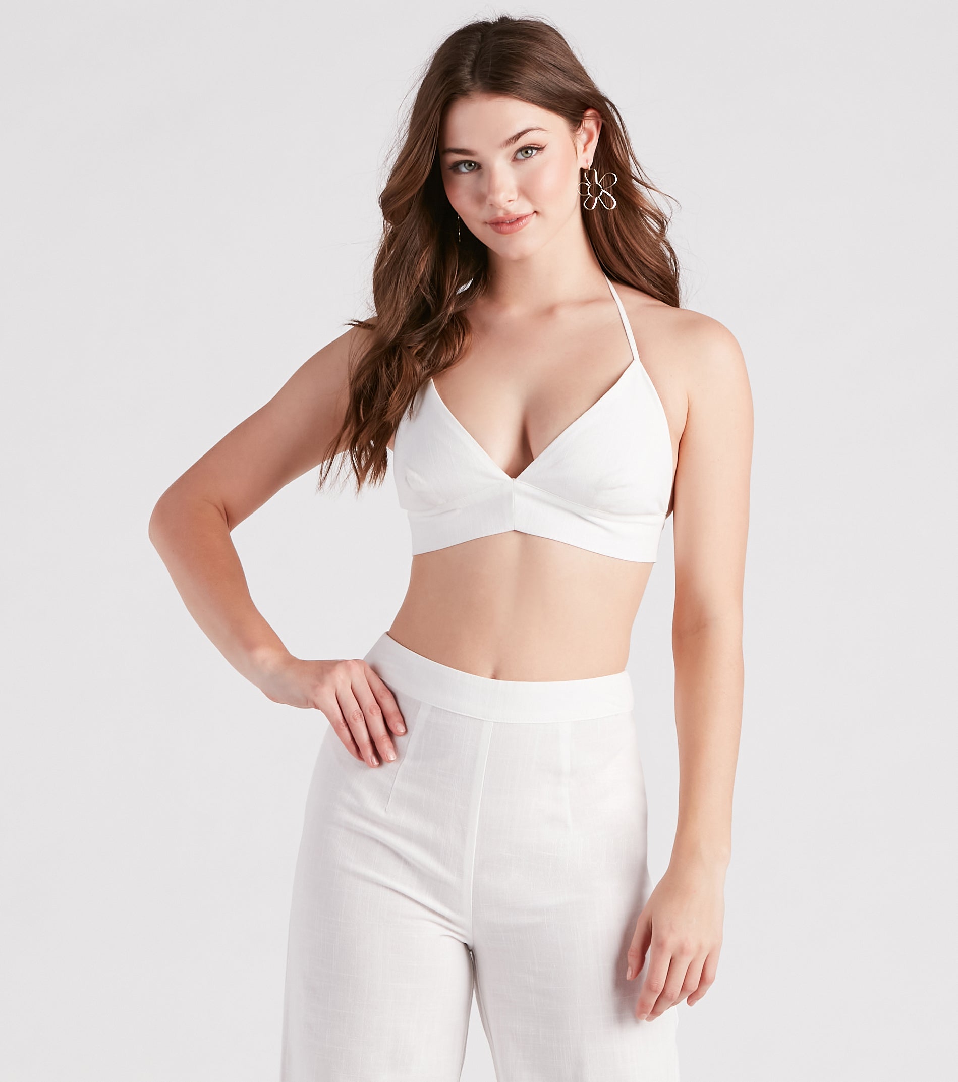 Meet In The Hamptons Linen Crop Top - Image 5