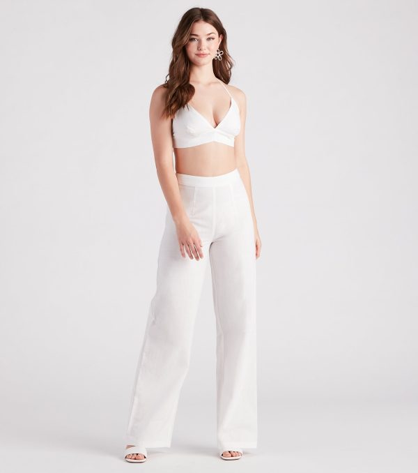 Meet In The Hamptons Linen Crop Top - Image 7