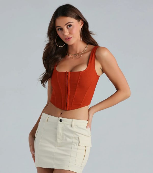 Hook and Eye Corset Crop Top - Image 61