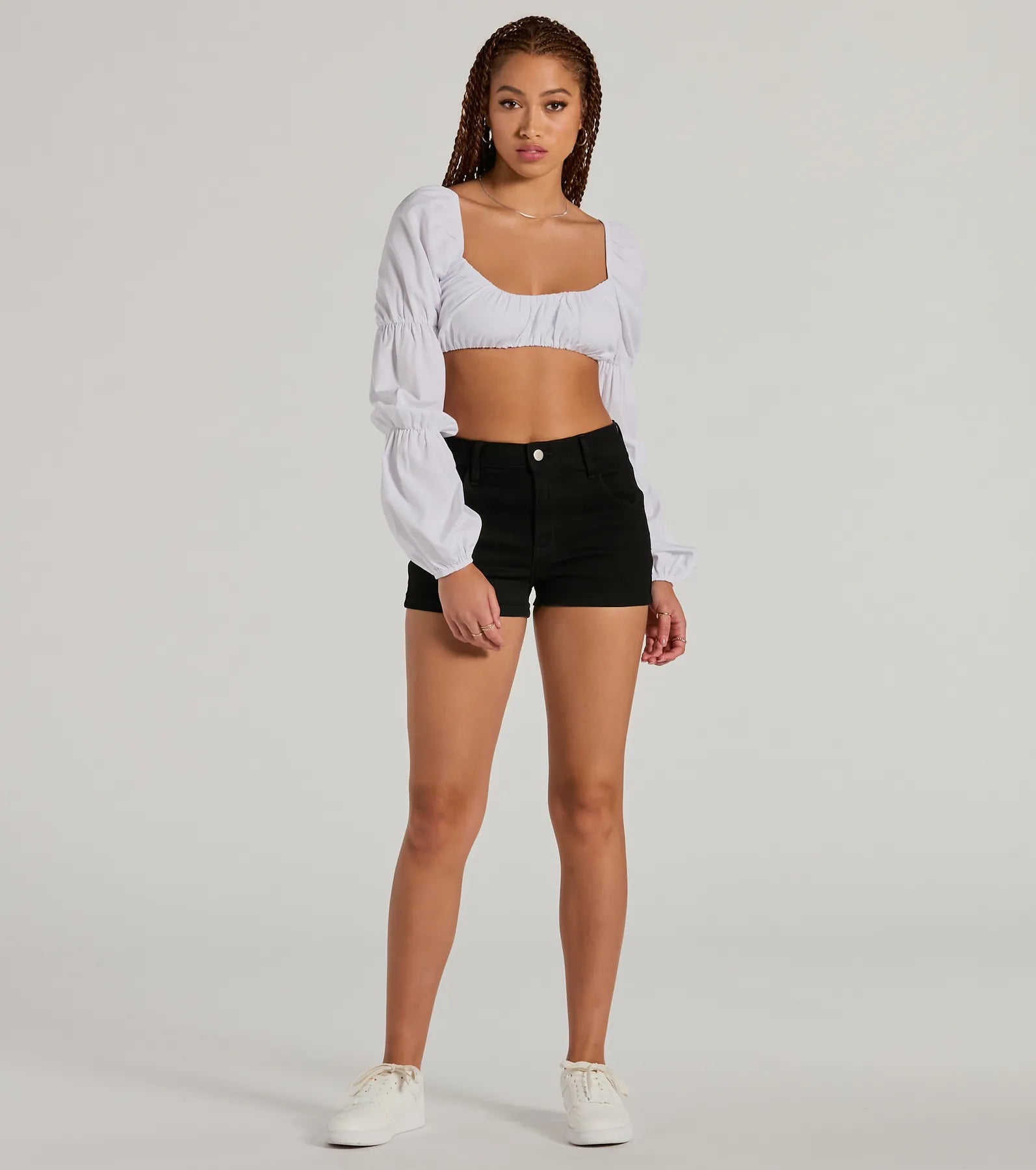 Official Cutie Tie Back Long Sleeve Crop Top - Image 3