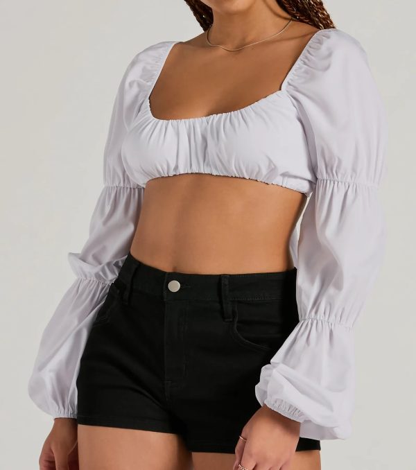 Official Cutie Tie Back Long Sleeve Crop Top - Image 4