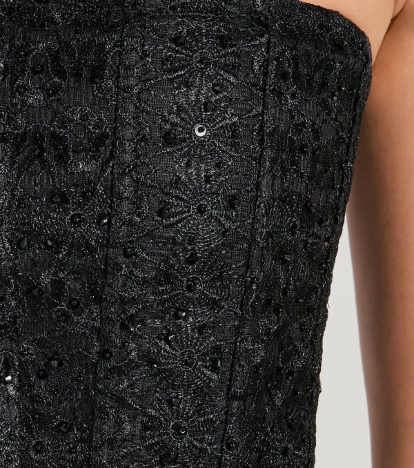 Show Stopper Strapless Lace Beaded Corset Top - Image 7