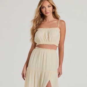 Romance For Two Sleeveless Crop Top