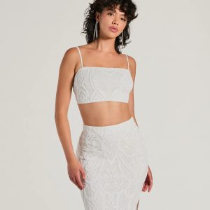 Let It Shine Sequin Sleeveless Crop Top