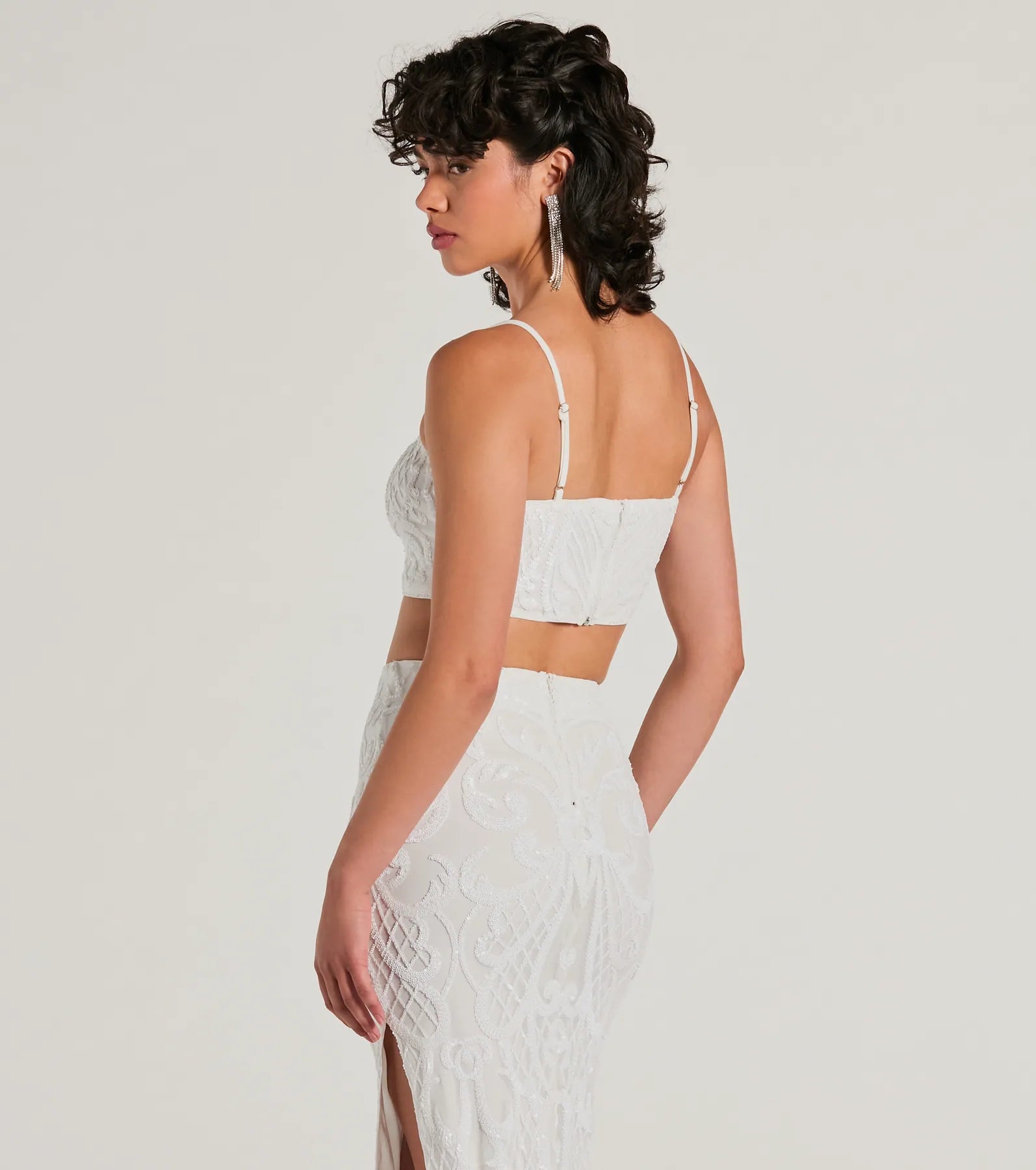 Let It Shine Sequin Sleeveless Crop Top - Image 2