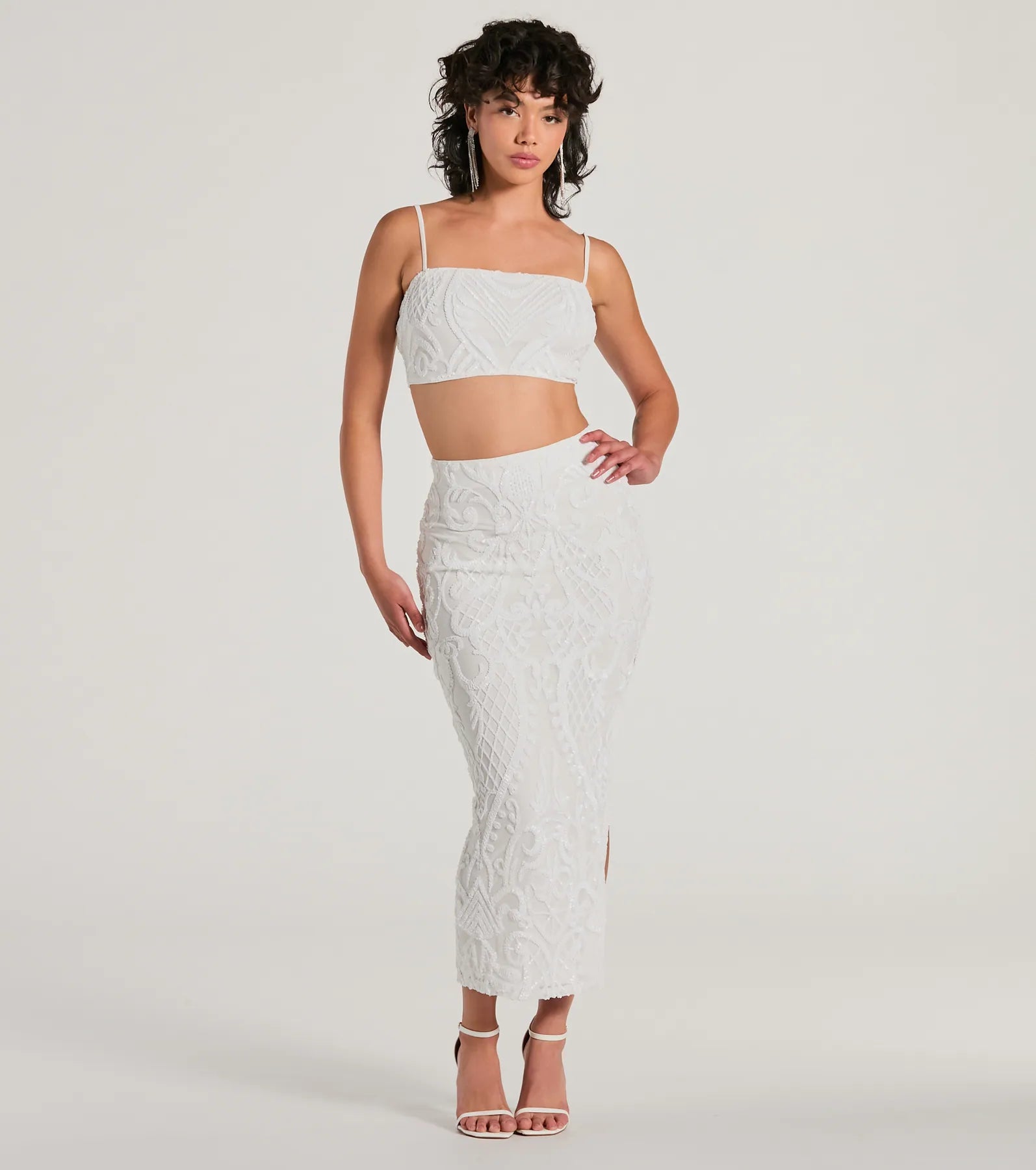 Let It Shine Sequin Sleeveless Crop Top - Image 3