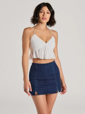 Sweet Charm Lace-Up Babydoll Crop Top