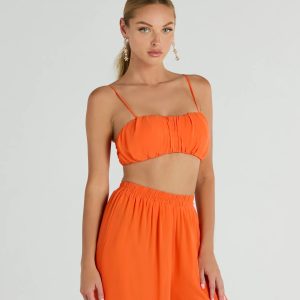 Gorgeous Allure Ruched Chiffon Bra Top