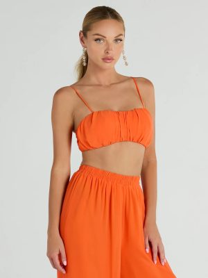 Gorgeous Allure Ruched Chiffon Bra Top
