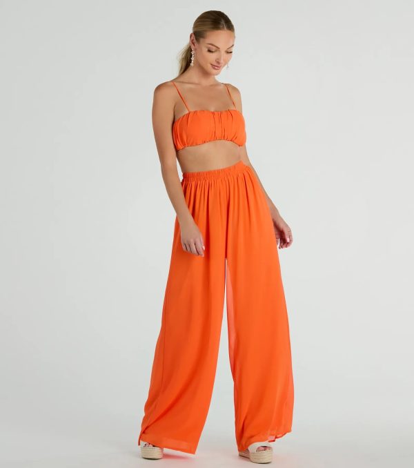 Gorgeous Allure Ruched Chiffon Bra Top - Image 3