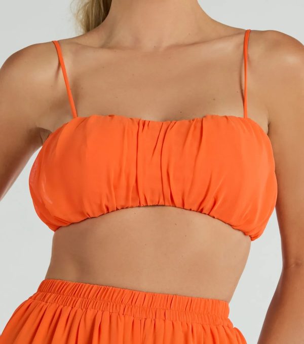 Gorgeous Allure Ruched Chiffon Bra Top - Image 4