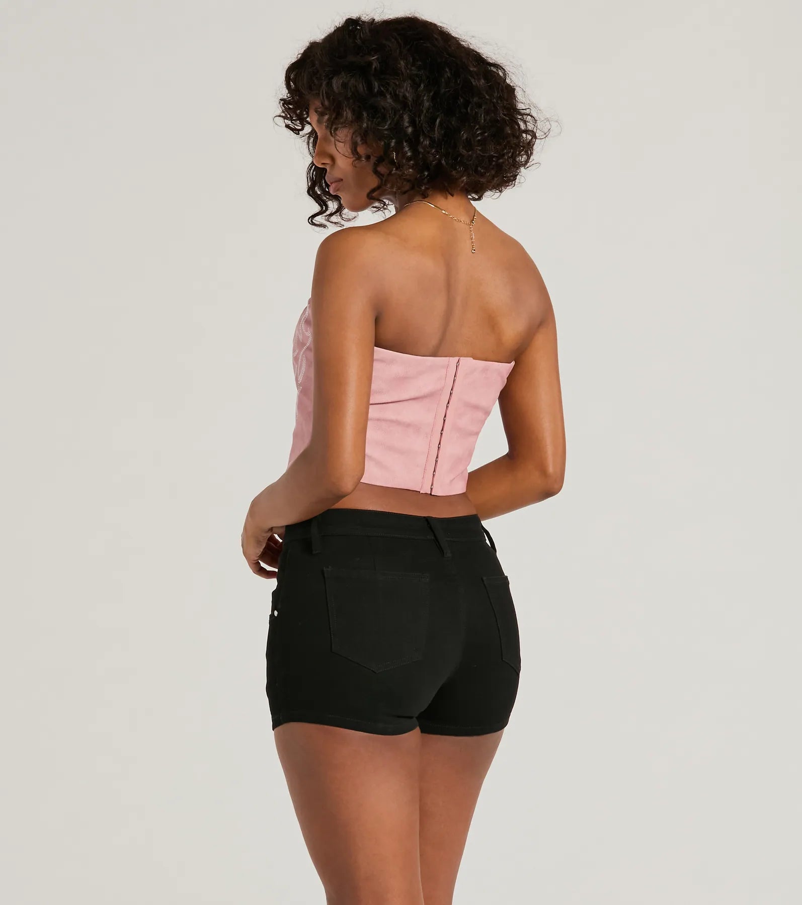 Cute Country Look Western Faux Leather Corset Top - Image 7