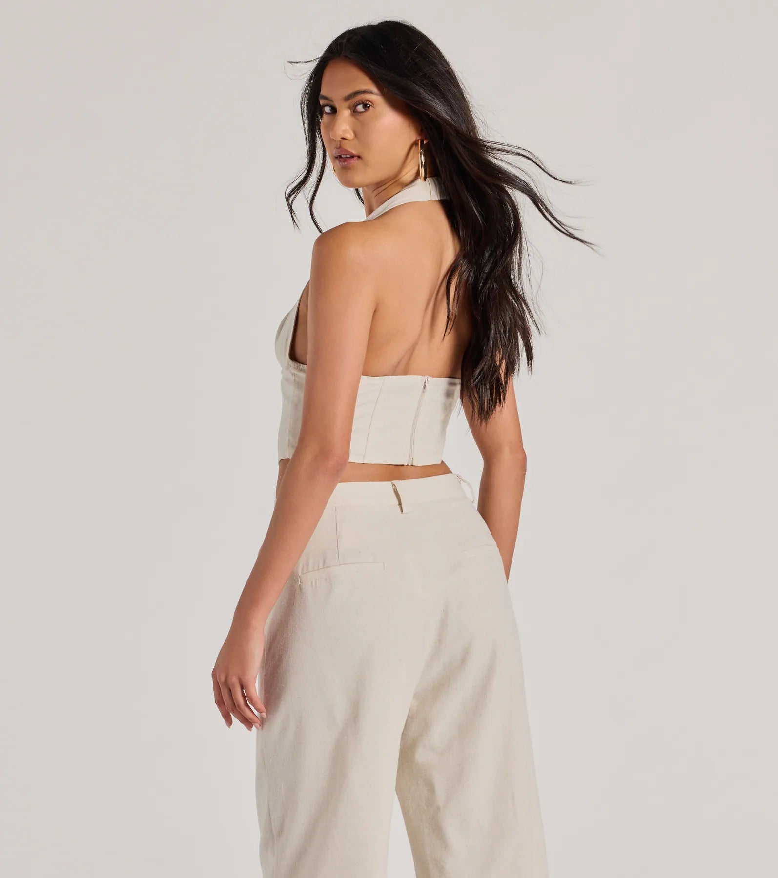 Cutest Babe Halter V-Neck Corset Crop Top - Image 2