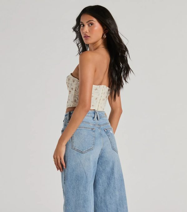 Darling Pick Strapless Floral Eyelet Bustier - Image 2