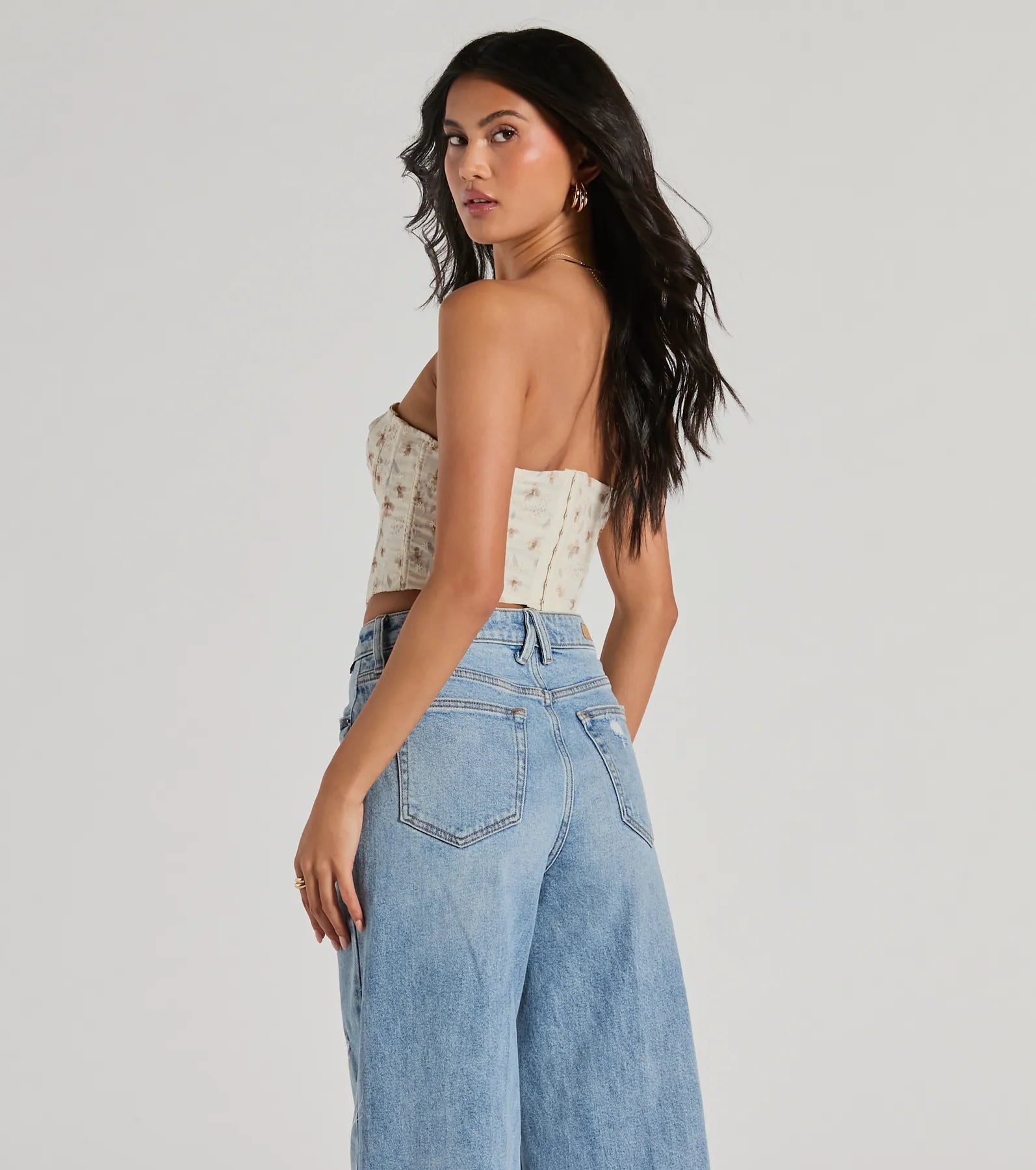 Darling Pick Strapless Floral Eyelet Bustier - Image 2