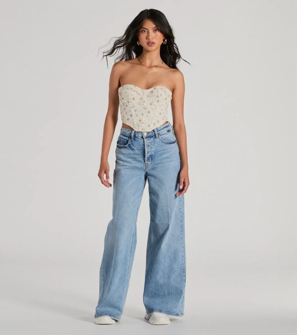 Darling Pick Strapless Floral Eyelet Bustier - Image 3