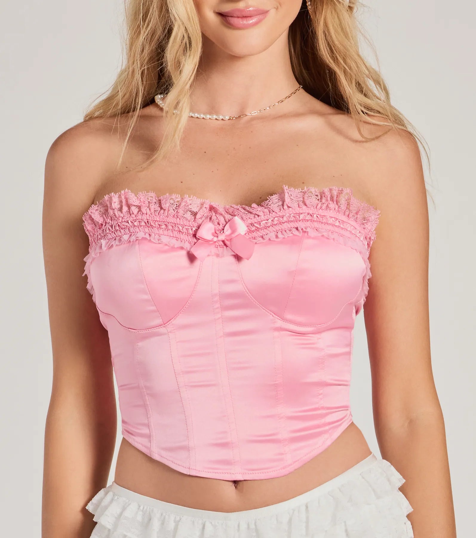 Bo Peep Delight Satin Corset Top - Image 4