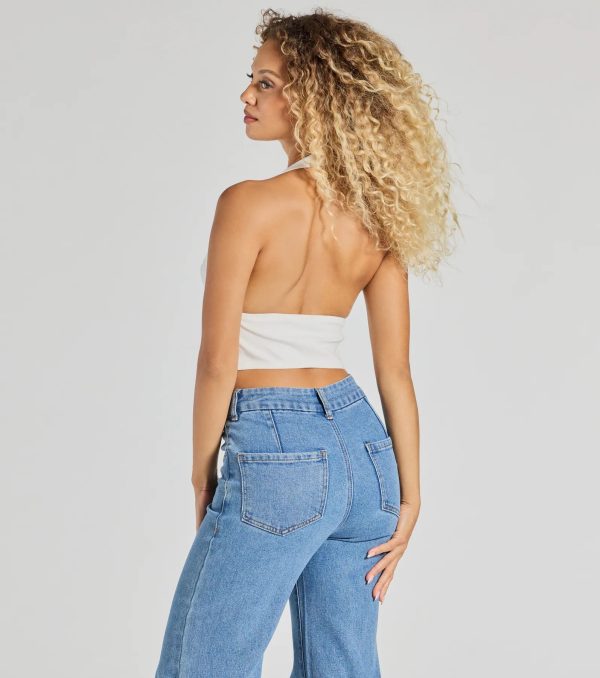 Sultry Trend Buckle Strap Halter Crop Top - Image 6