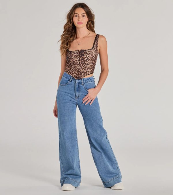 Darling Attitude Leopard Satin Corset Top - Image 3