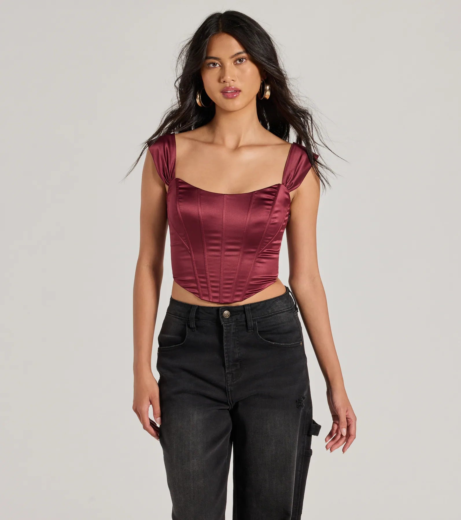Renaissance Spell Lace-Up Satin Corset - Image 17