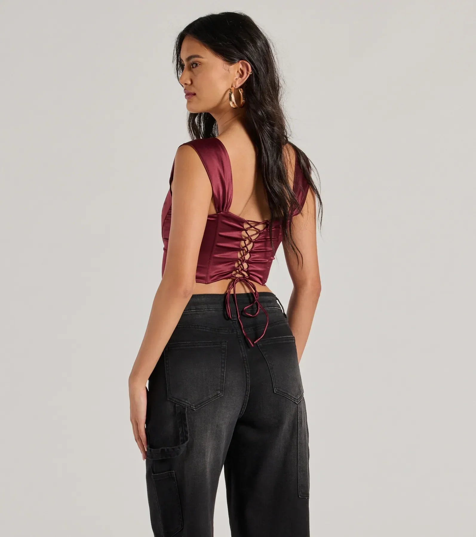 Renaissance Spell Lace-Up Satin Corset - Image 18