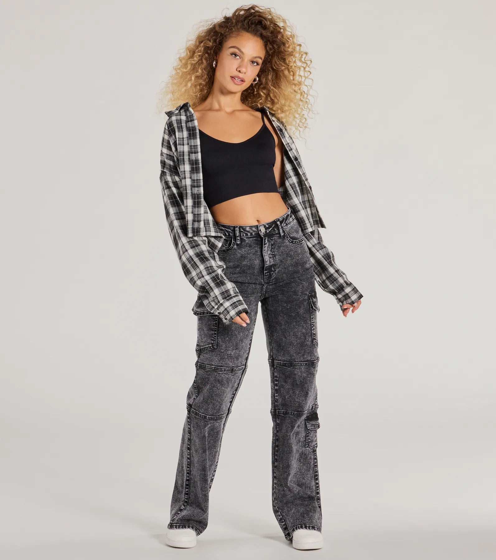 Casual Style Button-Down Plaid Flannel Top - Image 3