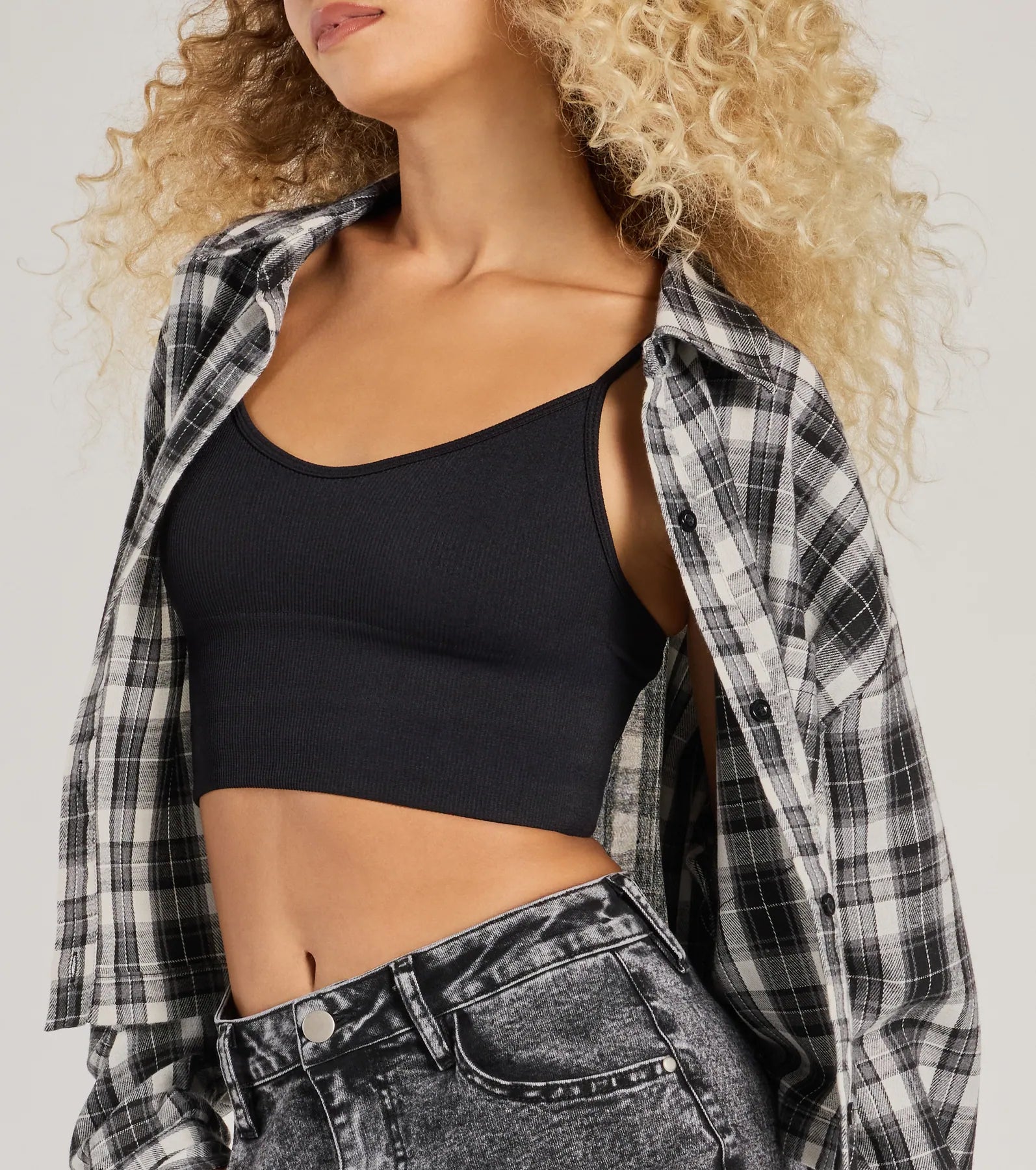 Casual Style Button-Down Plaid Flannel Top - Image 5