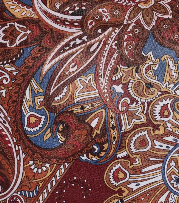 Sangria Sunset Strapless Paisley Satin Crop Top - Image 13