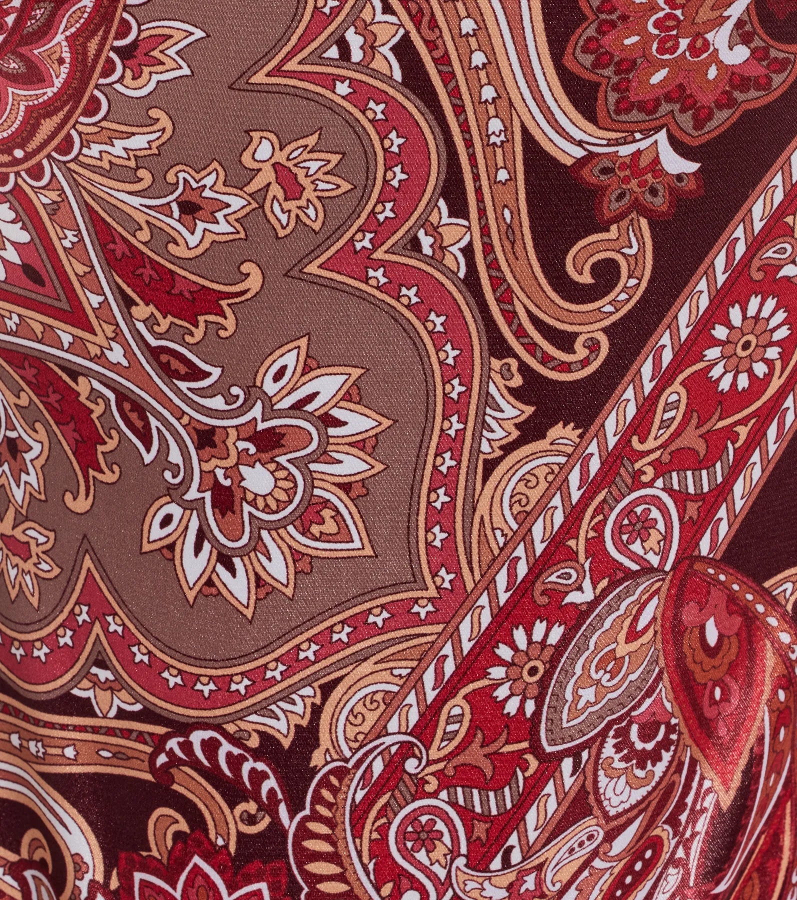 Sangria Sunset Strapless Paisley Satin Crop Top - Image 8