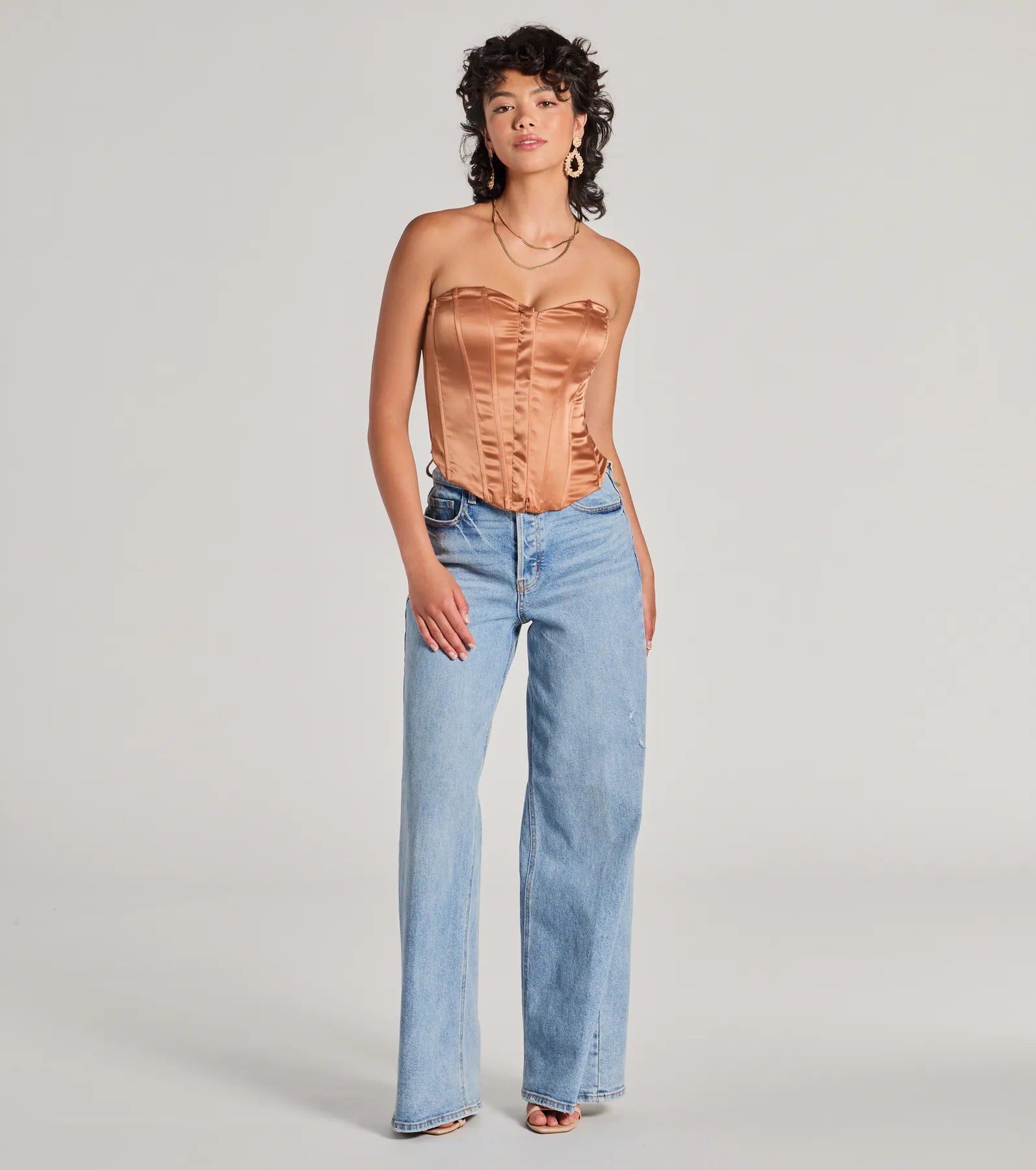Looking Fine Strapless Satin Corset Top - Image 3