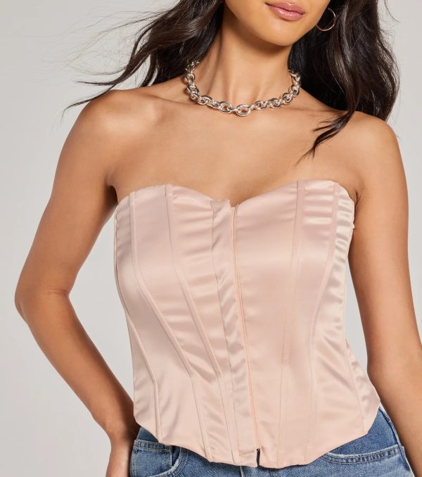 Looking Fine Strapless Satin Corset Top - Image 8