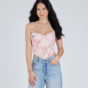 One Of A Kind Multi-Print Corset Top