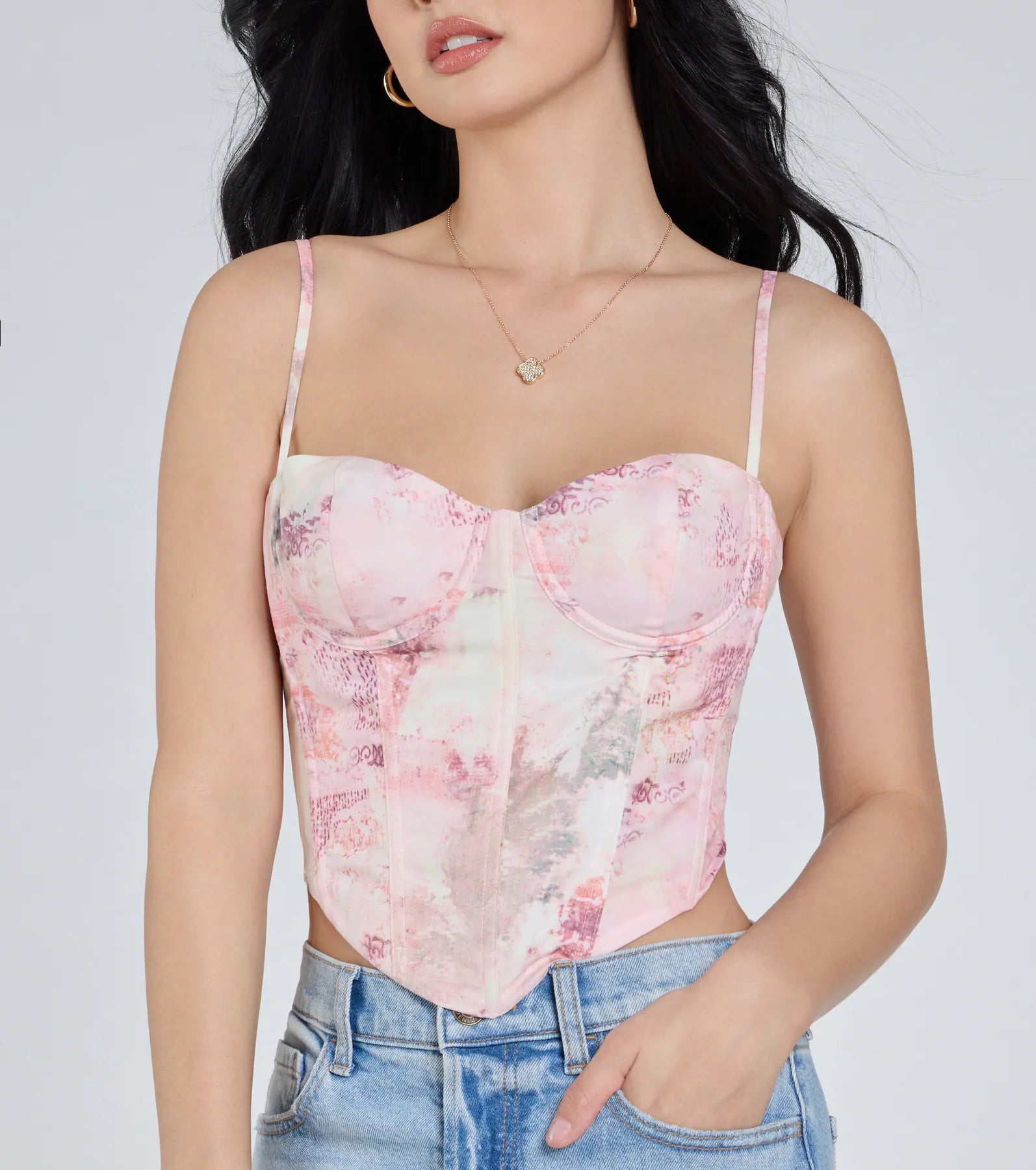 One Of A Kind Multi-Print Corset Top - Image 3