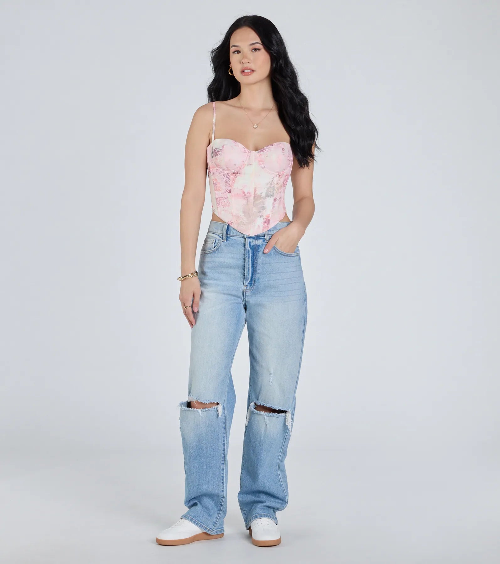 One Of A Kind Multi-Print Corset Top - Image 4