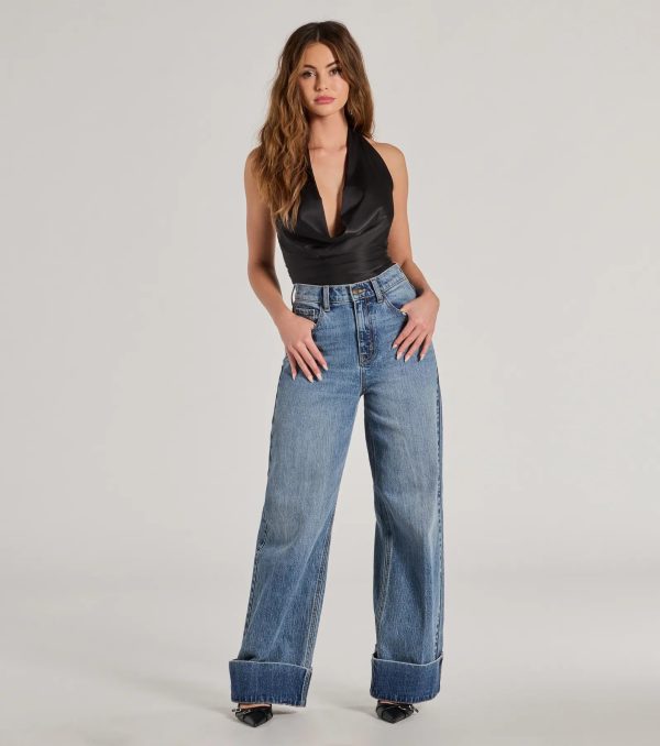 Feelin' Sleek Satin Halter Cowl Neck Top - Image 8