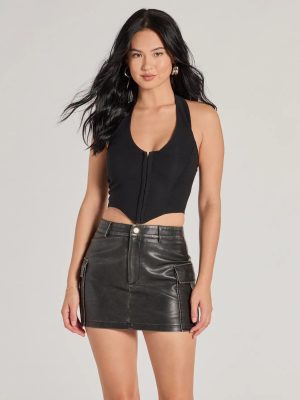Edgy Chic Cropped Corset Halter Top