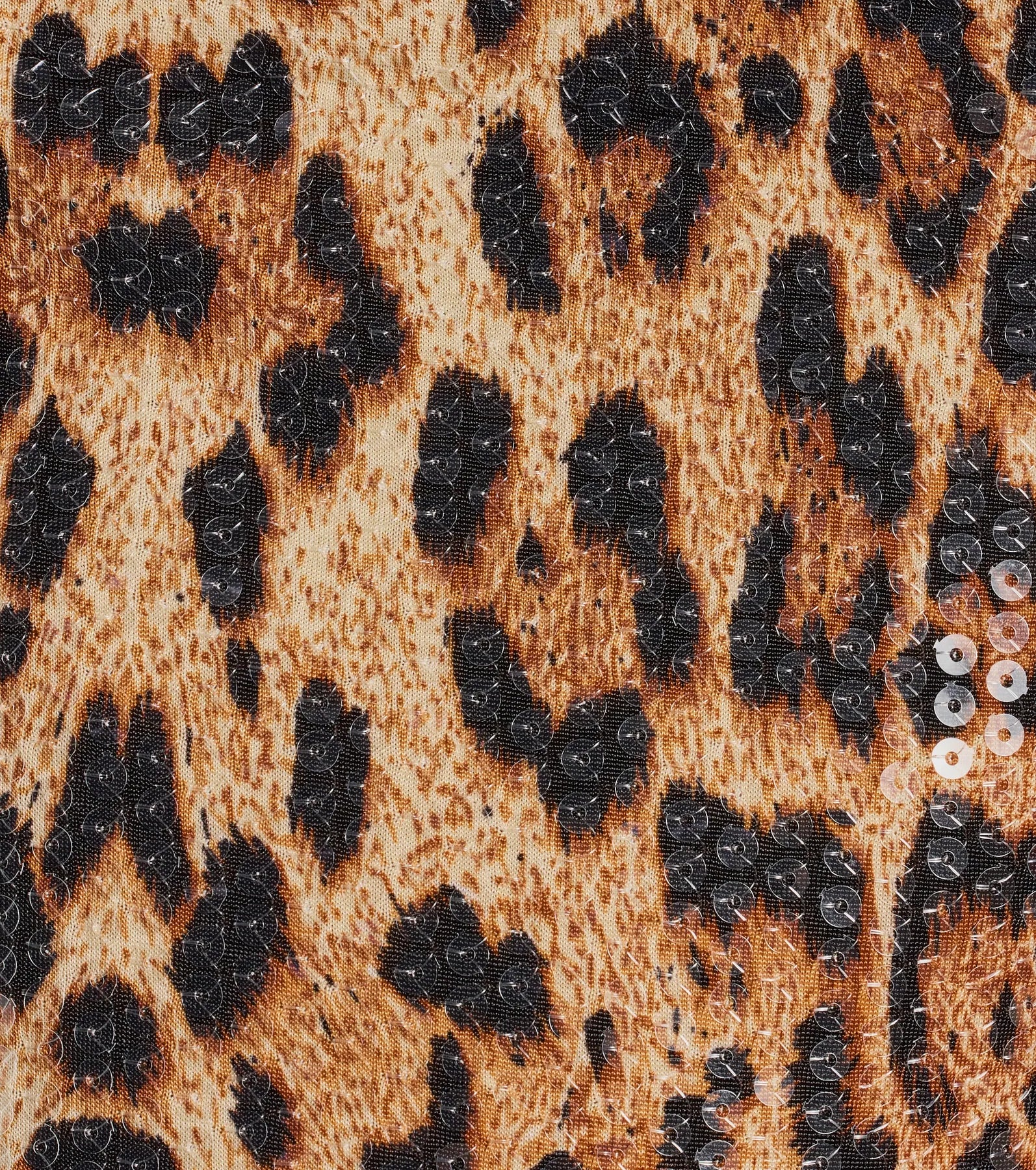Wild Sparkle Leopard Print Sequin Crop Top - Image 4