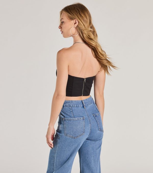 Corset With The Program Strapless Crop Top - Image 2