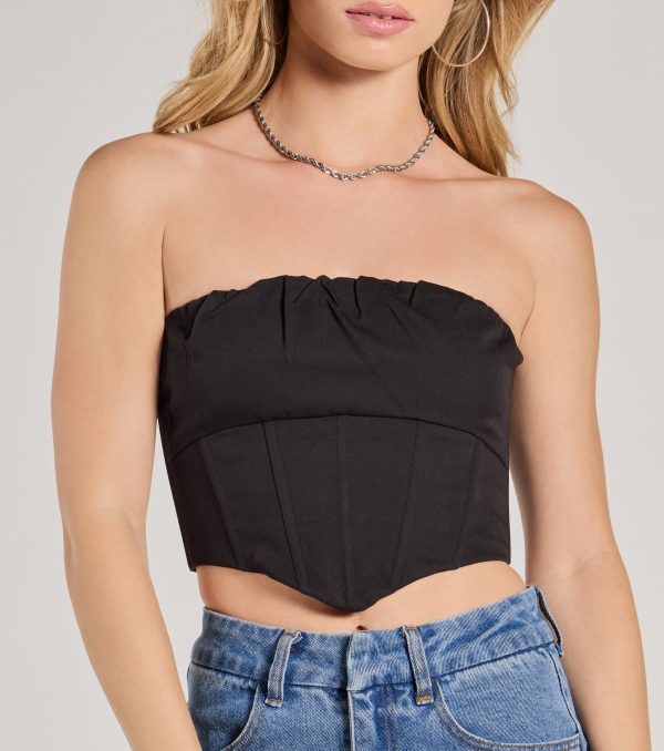Corset With The Program Strapless Crop Top - Image 4