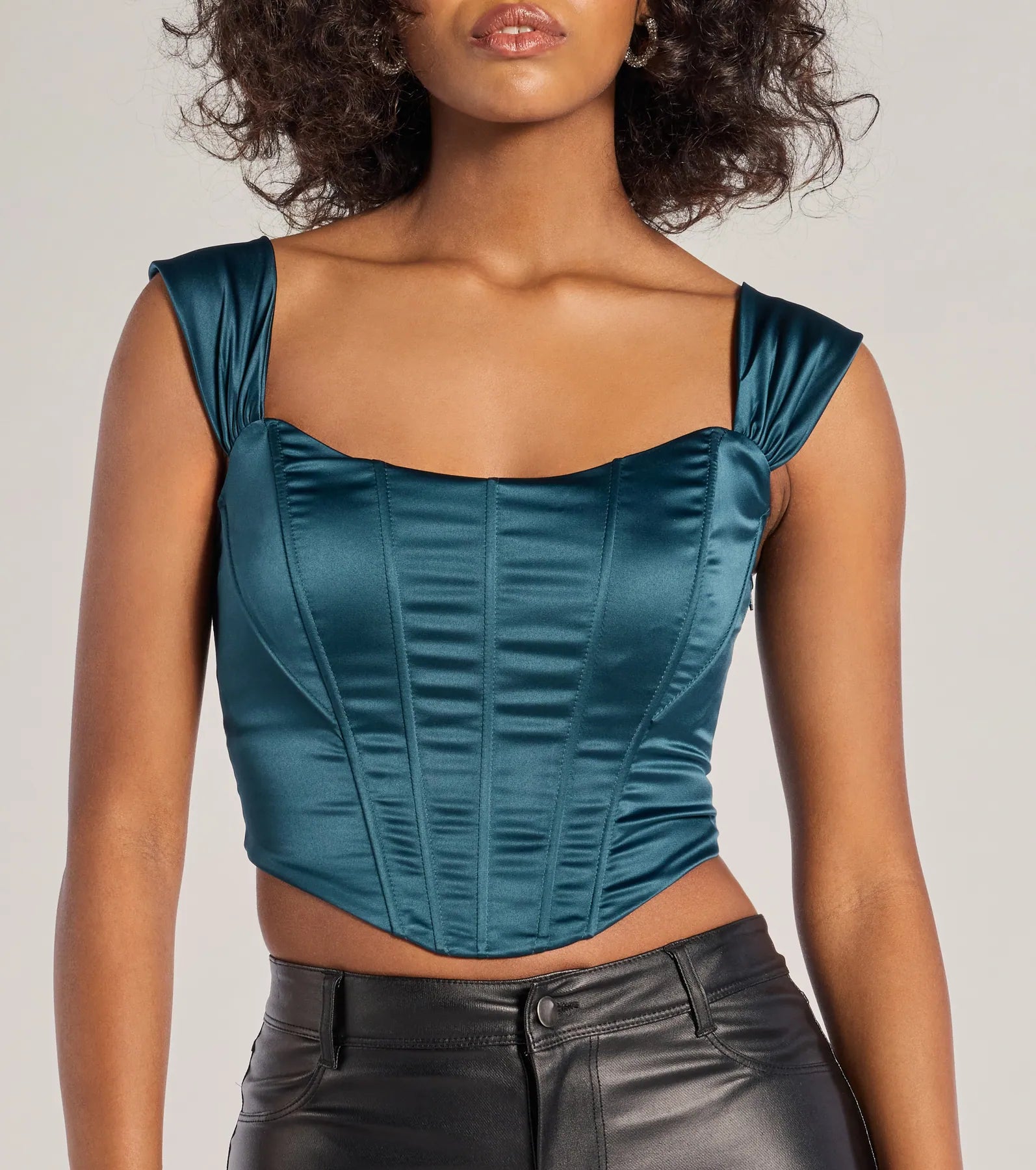 Renaissance Spell Lace-Up Satin Corset - Image 8