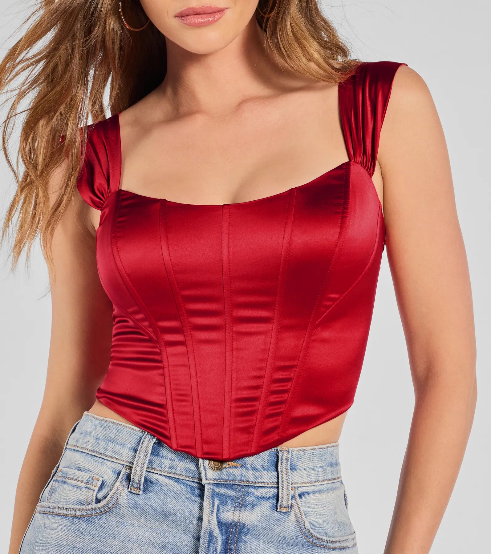 Renaissance Spell Lace-Up Satin Corset - Image 4